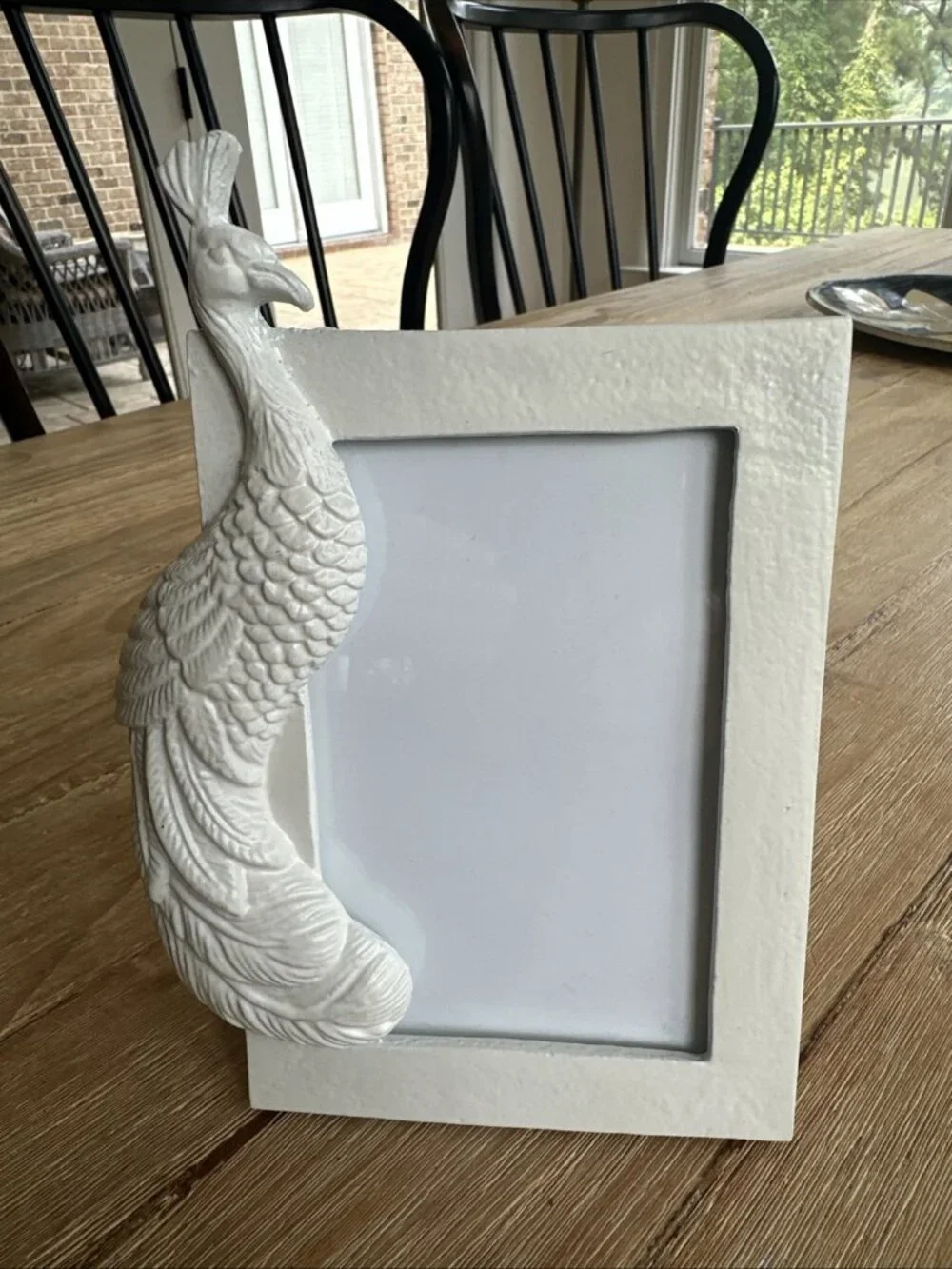 Opalhouse Jungalow Target Peacock Bird Picture Frame White Metal 4x6 Photo NEW
